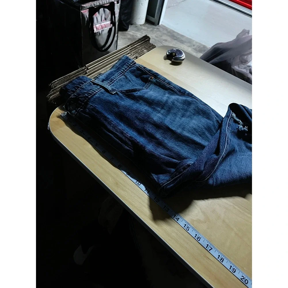 Levis 541 Jeans Mens 40x32 Blue Medium Wash Distressed Camo Patchwork Denim